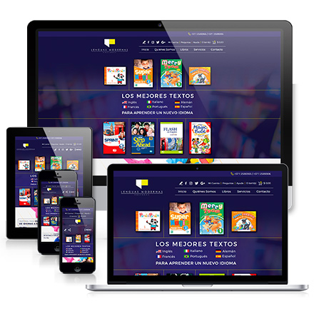 Empresa de libros para aprender idiomas sitio responsive